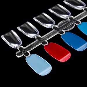 120 Tips/pack Clear Square Natural Color Flat Practice False Nail Tips for Professional Nail Gel Polish Board Display Book Chart Nail art Salon HJ-NT076 - nail tips square 120 colors display book for practice false nails color chart board Flat tip card
