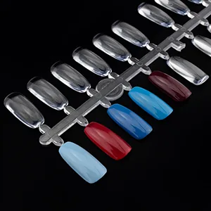120 Tips/pack Clear Square Natural Color Flat Practice False Nail Tips for Professional Nail Gel Polish Board Display Book Chart Nail art Salon HJ-NT076 - nail tips square 120 colors display book for practice false nails color chart board Flat tip card