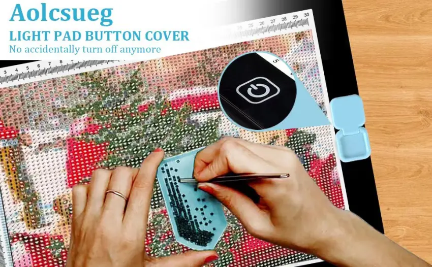 Light Pad Switch Cover 3 Packs Button Cover Apply to 5D DIY Diamond Art Accessories and Tools Kits A3 A4 A5 B4 Light Pad Box Board Tablet (Pink & Blue&White) - product information 1