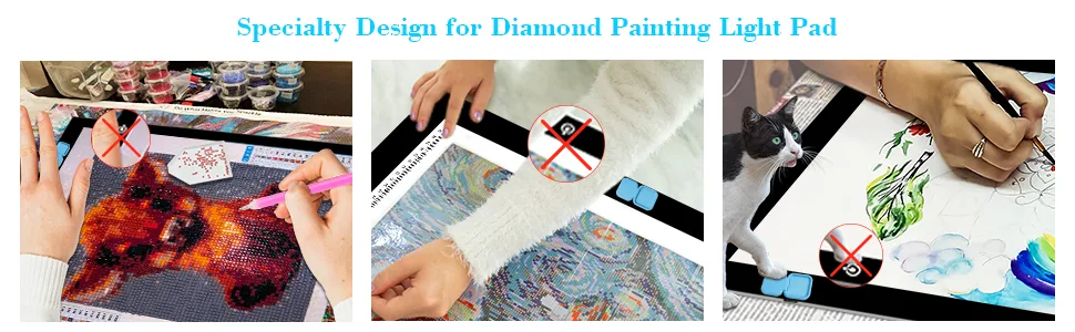 Light Pad Switch Cover 3 Packs Button Cover Apply to 5D DIY Diamond Art Accessories and Tools Kits A3 A4 A5 B4 Light Pad Box Board Tablet (Pink & Blue&White) - product information 2