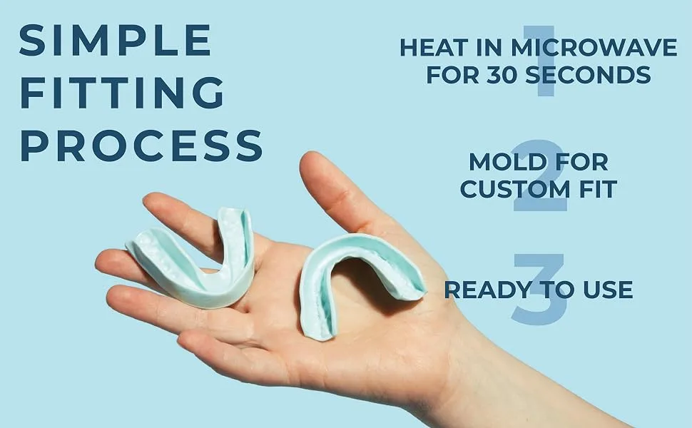 Kloud Night Guard - Mouth Guard for Clenching Teeth and Grinding Teeth 2 Pack Custom Moldable Dental Mouth Guard Mint - Simple Fitting Process
