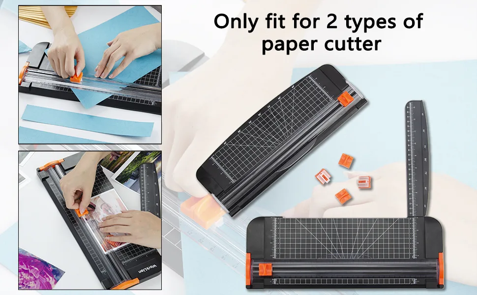 WORKLION Paper Trimmer Replacement Blades with Automatic Security Safeguard Design - A4 Paper Cutter Blade Refill (4 Pack) - cutter blades