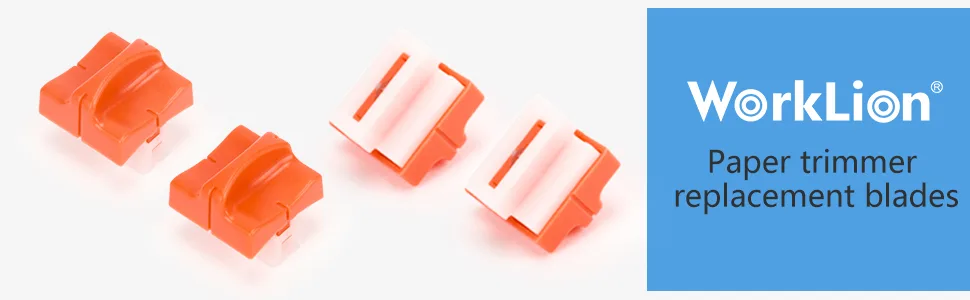 WORKLION Paper Trimmer Replacement Blades with Automatic Security Safeguard Design - A4 Paper Cutter Blade Refill (4 Pack) - paper cutter blade