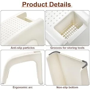 Hedume 2 Pack Shower Foot Rest Easy Pedicure Foot Rest Stand Shower Foot Stool for Shaving Legs Bathing Manicure Non-Slip Built-in Storage - product information 4