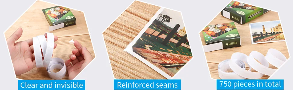 Clear Self-Adhesive Photo Corners Picture Mounting Corner Stickers for DIY Album Scrapbook 250 Pieces/Pack (3 Pack) - product information 5