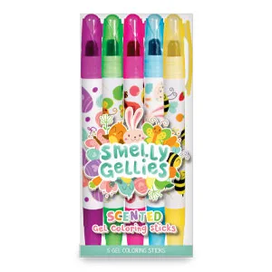 Scentco Spring Smelly Gellies - Scented Glidewrite Gel Coloring Sticks Crayons Highlighters - 5 Count - Gifts for Kids - Smelly_Gellies_Spring