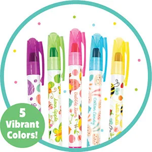 Scentco Spring Smelly Gellies - Scented Glidewrite Gel Coloring Sticks Crayons Highlighters - 5 Count - Gifts for Kids - Smelly_Gellies_Spring