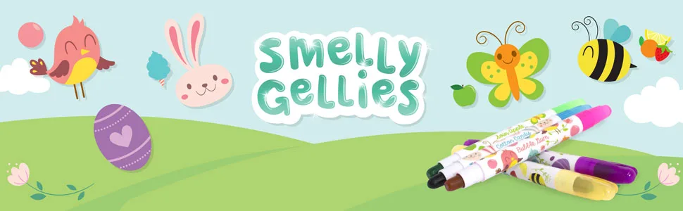 Scentco Spring Smelly Gellies - Scented Glidewrite Gel Coloring Sticks Crayons Highlighters - 5 Count - Gifts for Kids - spring smelly gellies