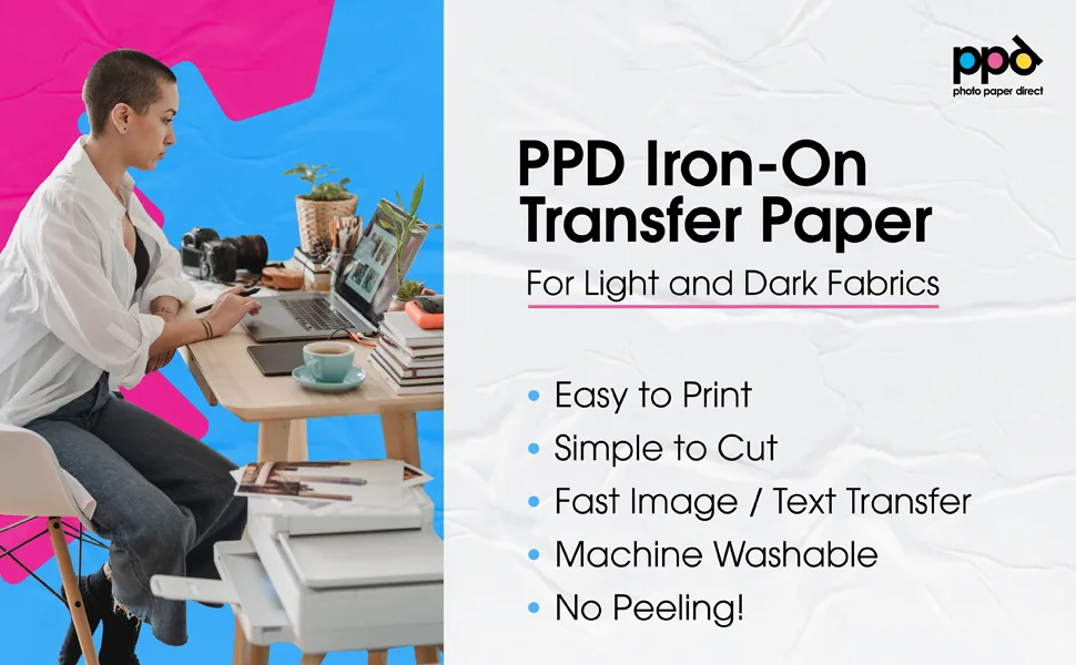 PPD Inkjet Iron-On Mixed Light and Dark Transfer Paper LTR 8.5X11 - Pack of 40 Sheets (PPD005-Mix) Assorted - ppd 1