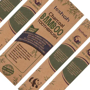 Isshah Biodegradable Eco-Friendly Natural Compostable Bamboo Toothbrushes - Pack Of 8 - INDIVIDUALLY PACKED TOOTHBRUSH