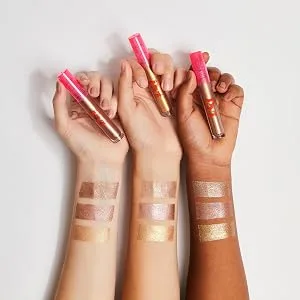 PYT BEAUTY Rose Gold Liquid Shimmer Eyeshadow Smooth Formula Hypoallergenic Vegan Makeup 1 Count Rosy Nude - eyeshadow