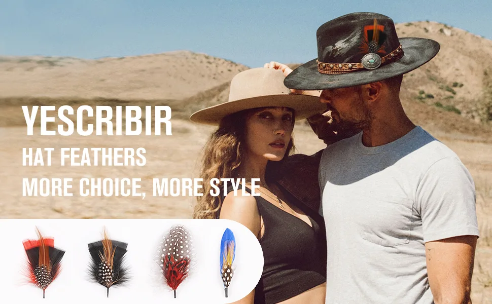 Hat Feathers 9 Pcs Assorted Natural Feather Packs Accessories for Fedora Cowboy Open Road Borges Scott Oktoberfest Trilby Hats 9 Pcs One Size - hat feathers