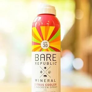 Bare Republic Mineral Sunscreen & Sunblock Spray with Zinc Oxide Broad Spectrum SPF 30 Citrus Cooler 6 Fl Oz Packaging May Vary - clearscreen