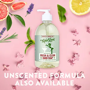 Rebel Green Liquid Hand Soap - Natural Hand Soap Pump Bottles - Bathroom & Kitchen Hand Soap - Hand Wash with Fresh Lavender & Grapefruit Scent - (16.9 oz Bottles 4 Pack) Lavender & Grapefruit 4 Pack - Unscented Formula Also Available