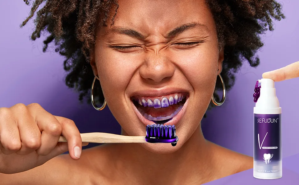 Teeth Whitening Toothpaste 2 Pack Purple Toothpaste for Teeth Whitening Color Corrector Toothpaste Toothpaste Sensitive Teeth Remove Stains Improves Teeth Brightness and Reduce Yellowing - teeth whitening toothpaste