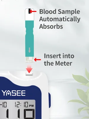 YASEE Blood Glucose Test Strips for Diabetes - Blood Sugar Testing Strips 50 Count Diabetic Test Strips Use with YASEE Glucose Meter - YASEE