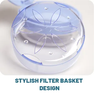 Uouovo Leak Proof Dental Retainer Case Denture Cleaning Case Denture Bath Case Denture Case Retainer Cleaning Case Mouth Guard Perfect for Travel Denture Cups for Soaking Dentures & Mirror (Blue) - Stylish filter basket design