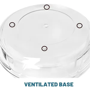 Uouovo Leak Proof Dental Retainer Case Denture Cleaning Case Denture Bath Case Denture Case Retainer Cleaning Case Mouth Guard Perfect for Travel Denture Cups for Soaking Dentures & Mirror (Blue) - Ventilated base