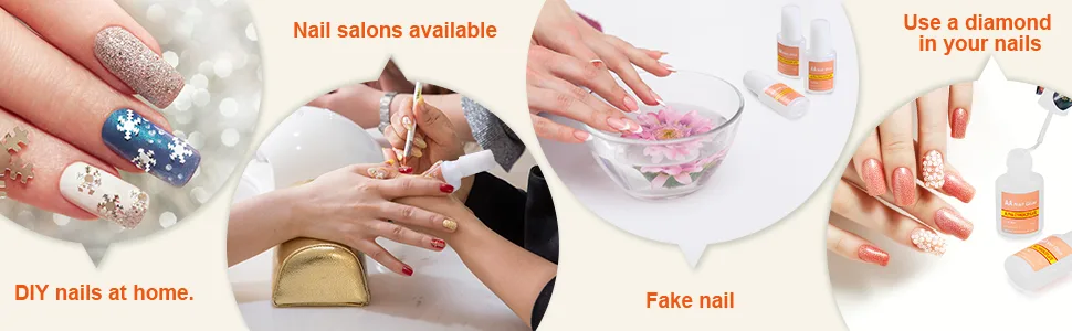 Hicarer Adhesive False Nail Glue Brush-On Nail Glue Quick Nail Glue for Nail Make Up Supplies (5 Packs) - product information 5