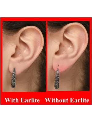 EarLite 180 (60 Ea X 3 packs) Invisible Earring Ear Support Waterproof Patches in ZipLock Pouch - Made in USA - Earlite patches before and after