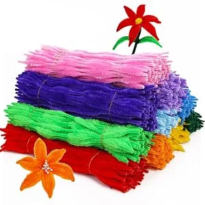 Carykon Pack of 100 Pipe Cleaners Fuzzy Bumpy Chenille Stems for Creative Handmade DIY Art Craft (Blackish Green) - picture