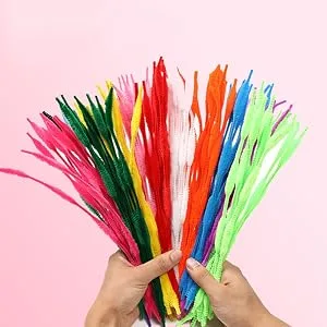Carykon Pack of 100 Pipe Cleaners Fuzzy Bumpy Chenille Stems for Creative Handmade DIY Art Craft (Blackish Green) - picture