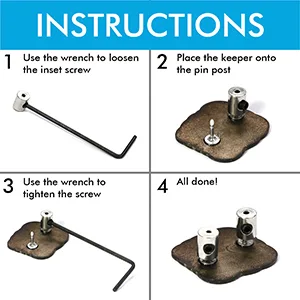 Pin Keepers Pin Locks Locking Clasp Pin Backs with Wrench (24 Pieces) 24 Count - instruction shot locking pin keepers biker pin locks pin backs brooch safety secure