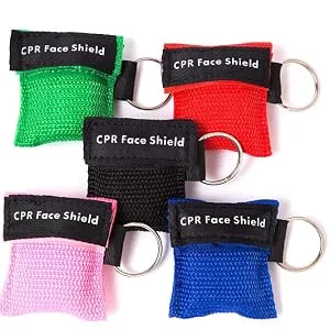 ifory 50 Packs CPR Pocket Mask Keychain CPR Face Shield with One Way Valve Breathing Barrier for First Aid or ADE Training - product information 5