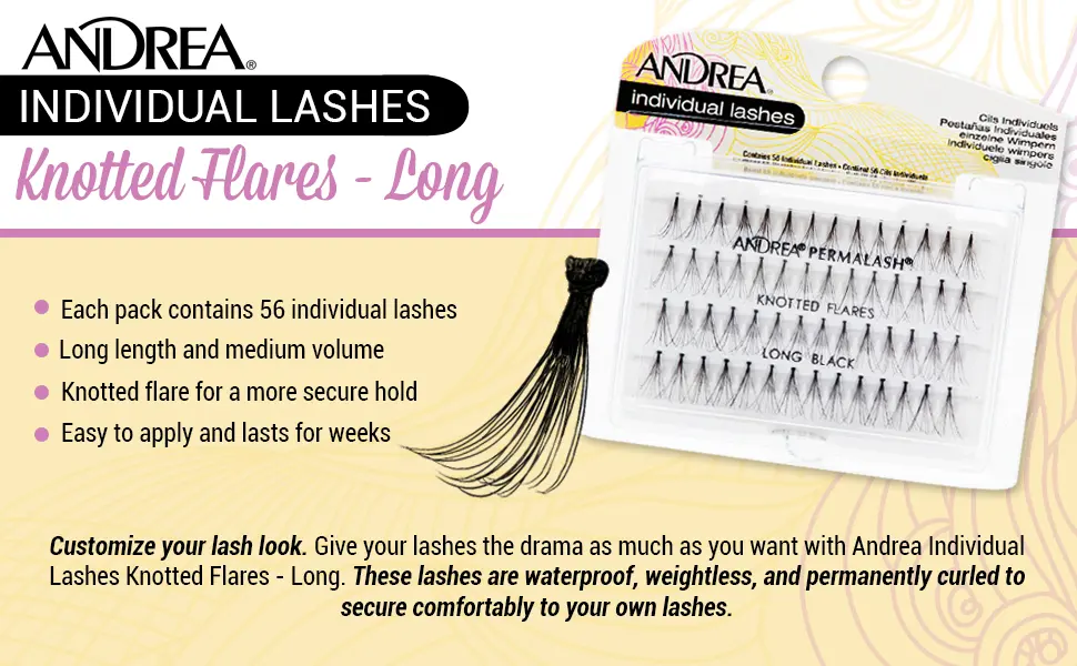 Andrea Knotted Flares False Lashes Long - Black 4 packs Long Black - Andrea Knotted Flares False Lashes - Long