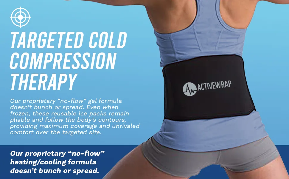 ActiveWrap Back Ice Pack Wrap with Reusable Hot & Cold Packs - Sciatic Nerve Ice Therapy Large/X-Large - large gel ice packs for physical therapy pack bariatric wrap back pain active knee arris lower