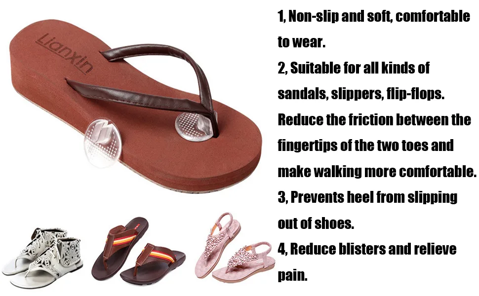 Pack of 6 Pcs Non-Slip Silicone Thong Sandal Toe Guards Protectors Anti-Skid Silicone Flip-Flops Toe Guards Cushions - product information 3
