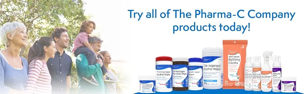Pharma-C 3% Hydrogen Peroxide Wipes 6 pack - 40ct canisters - First Aid. H202 Skin Safe Antiseptic Wound Cleaner. MADE IN USA - first aid antiseptic
