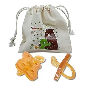 SWEETIE Rubber Star Shape Orthodontic Pacifier Rubber 1 Count (12-18 Large) - Our Packing