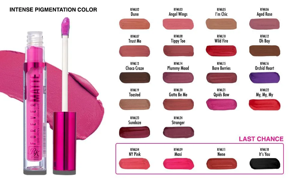 Ruby Kisses Forever Matte Liquid Lipstick 5 Pack - RFML03&06&12&22&23 2 Set - RFML SWATCH