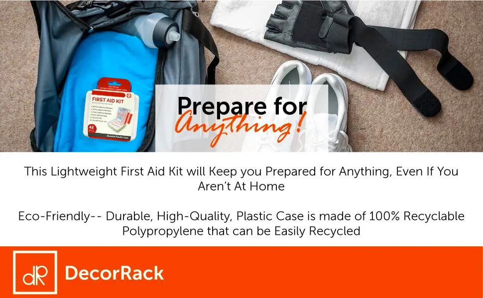 DecorRack 500 Piece First Aid Kit Small Travel Size Kit First Aid Patch with 42 Items Each Durable Plastic Box Perfect for Car Home Boat or Camping (500 Pieces) 12 Pack - First Aid Kit 3