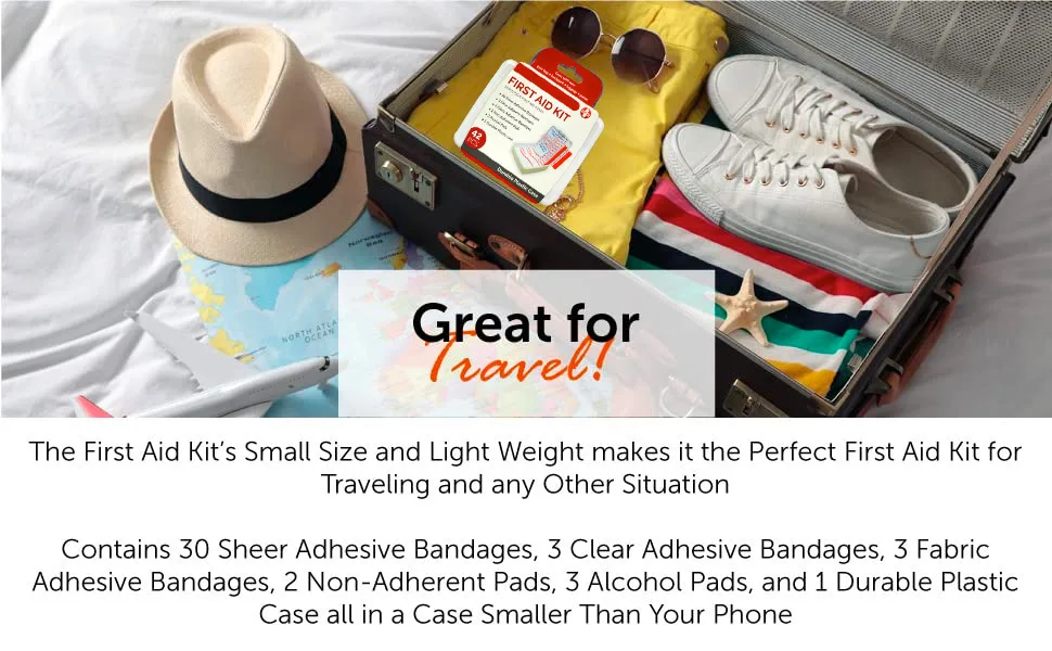 DecorRack 500 Piece First Aid Kit Small Travel Size Kit First Aid Patch with 42 Items Each Durable Plastic Box Perfect for Car Home Boat or Camping (500 Pieces) 12 Pack - First Aid Kit 4