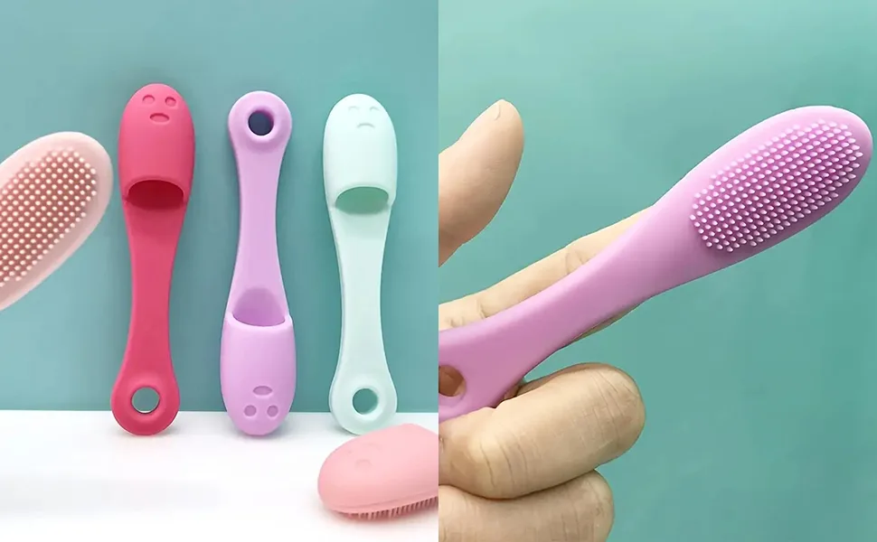 5-Pack Soft Silicone Manual Facial Cleansing Brushes Face Scrubber Cleanser Brush for Gently and Effectively Cleaning Removing Blackheads and Massaging - C082