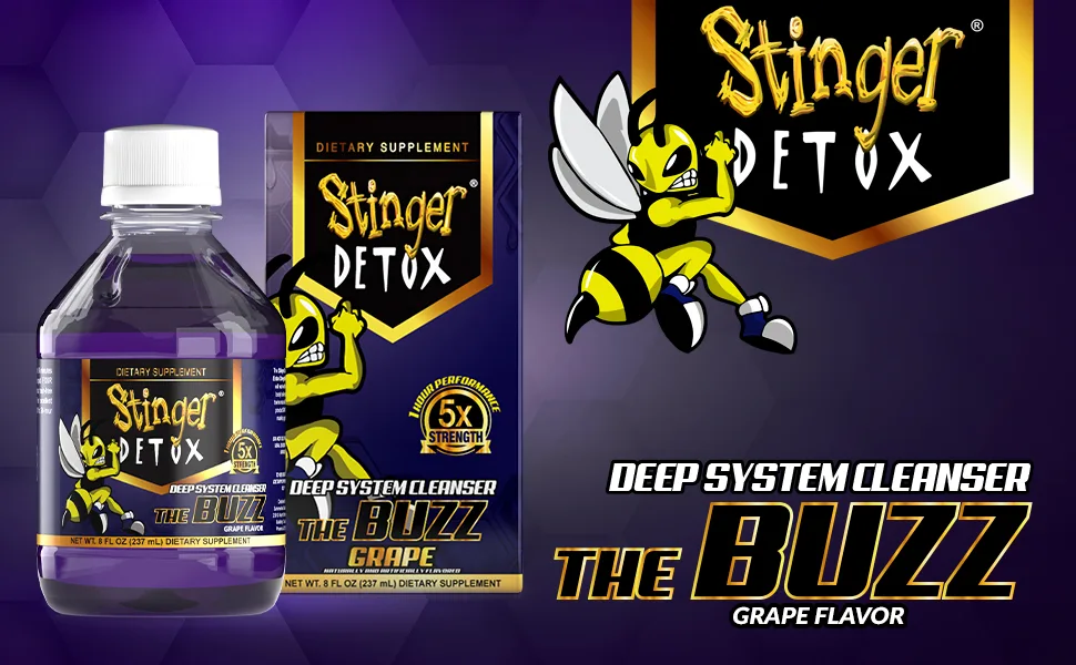 Stinger Detox Buzz 5X Extra Strength Drink Grape Flavor 8 FL OZ - 2 Pack - the buzz