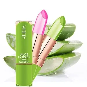 Kaynest 2 Packs Aloe Vera Lipstick Lips Moisturizer Long Lasting Nutritious Lip Balm Magic Temperature Color Change Lip Gloss (Set-C) - Aloe Vera Lipstick