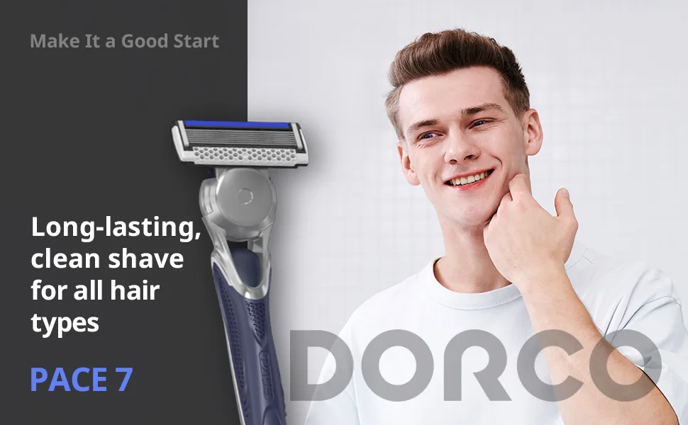 Dorco Pace 7 - World's First and Only Seven Blade Razor - 12 Cartridges (No Handle) 4 Count (Pack of 3) - DORCO Pace 7: Long-lasting clean shave