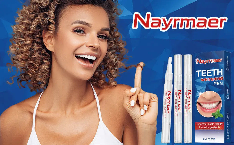 Teeth Whitening Pen 3 Packs Teeth Whitening Essence Painless Whitening for Sensitive Teeth Safe Effective Mint Flavor (Mint) - Teeth Whitening Pen