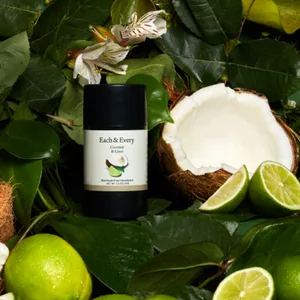 Each & Every 5 Minis Deodorant Starter Set | Aluminum-Free and EWG Verified | Sensitive-Skin Friendly Free of Baking Soda and Alcohol Plant-Based Packaging | (0.5 oz Pack of 5) - Each & Every Coconut & Lime Deodorant