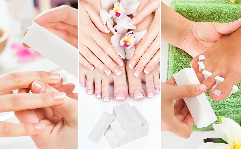 Senkary 12 Pack Nail Buffer Block 4 Sided Professional Nail File Sanding Block Buffing Blocks for Natural and Acrylic Nails (White) - buffing blocks for natural nails