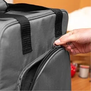 Crutello Sewing Machine Case - Universal Sewing Machine Carrying Bag with Storage Pockets Compatible with Serger Sewing Machines Measuring 13.75 x 12 x 13.5 Gray - crutello