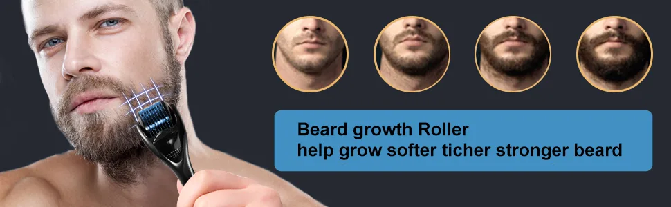 ATIDIE Derma Roller for Face Body Beard Derma Roller for Beard 540 Titanium Microneedle for Home Use with Storage Case Black 2 - Derma Roller for Beard