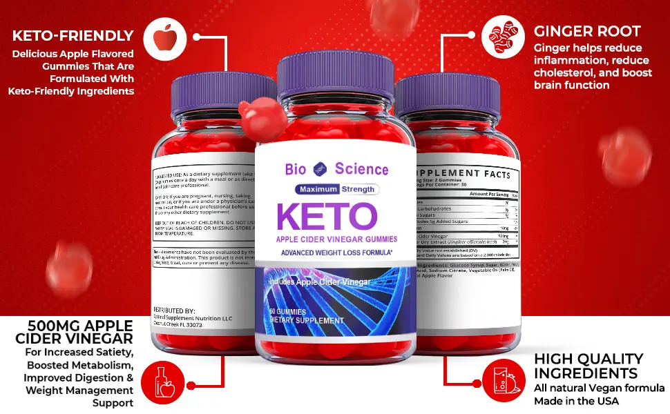 Bioscience Keto Gummies - Bioscience Keto ACV Gummies Bioscience Keto Ketosis Gummies with Apple Cider Vinegar - Vegan Non GMO - Advanced Formula Ketogenic Supplement (2 Pack) 60 Count (Pack of 2) - bioscience3