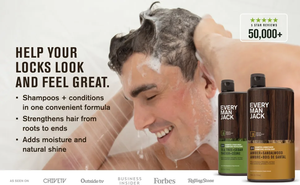 Every Man Jack 13.5 Ounce 2-in-1 Anti-dandruff Shampoo + Conditioner - Eucalyptus (twin Pack) 27 Fluid Ounce - image