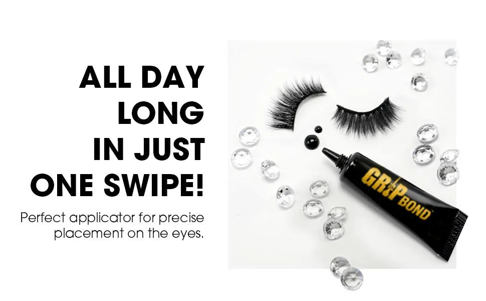 Grip Bond Latex Eyelash Adhesive Black/Dries Dark Tube 0.25oz - 2 Pack 2 Pack of 2 - product information 2