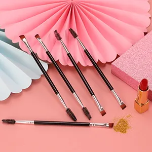 Duo Eye brow Brush Angled Eyebrow Brush and Spoolie Brush Eyelash Comb Eyebrow Brush Tool (20 Pcs) 20 Count (Pack of 20) - eyebrow comb