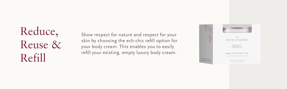 RITUALS Sakura Body Cream & Refill Set - Moisturizing Body Lotion for Dry Skin - Rice Milk & Cherry Blossom - 7.4 oz (2 Pack) - Sakura Body